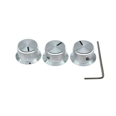 Silver Metal Top Hat Knobs - 1/4" Shaft (Set of 3) image 2