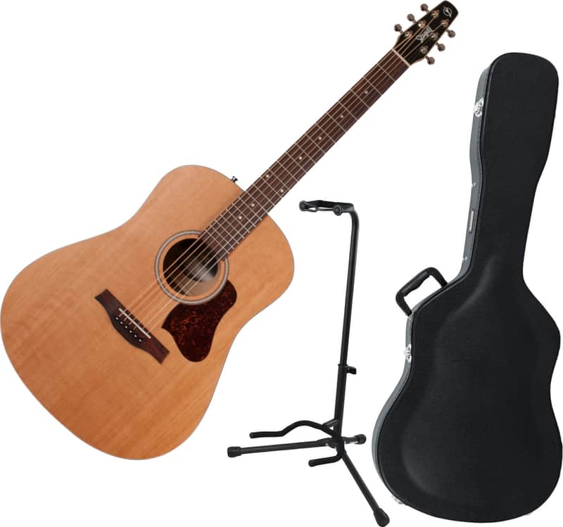Seagull S6 Original Dreadnought Acoustic Guitar, Natural w/ Hard Case and Stand image 1