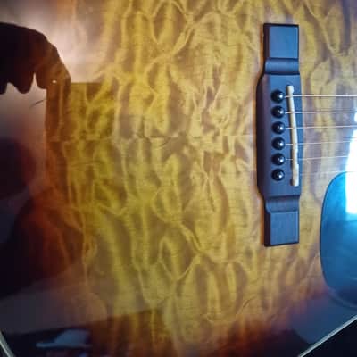 1999 Washburn   D-10Q Dreadnough - Quilted Sunburst image 7