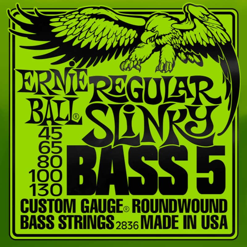 Ernie Ball 2836 Regular Slinky 5-String Nickel Wound Electric Bass Strings 45-130 Gauge image 1