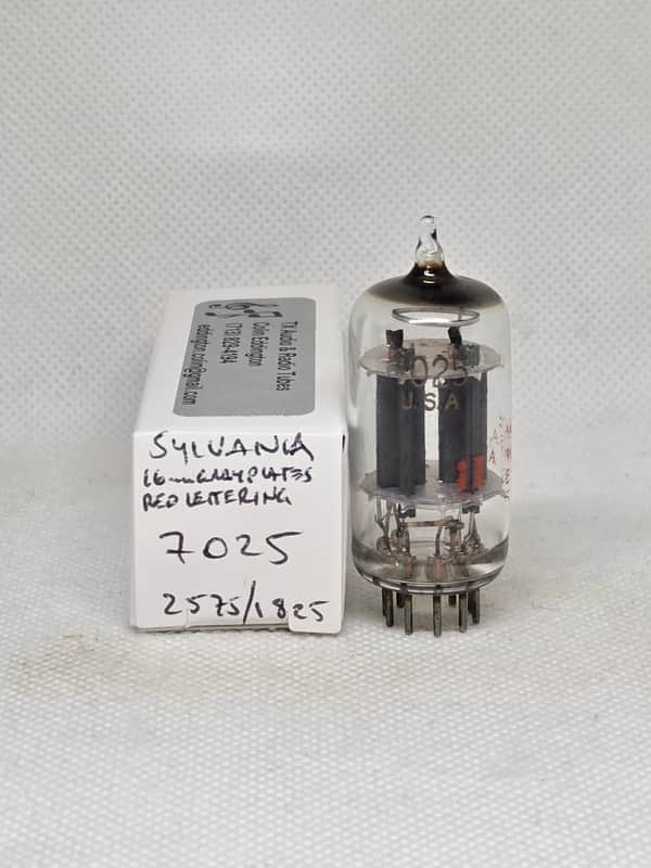 Sylvania 7025 Gray Plate Balanced Single NOS ECC83 12AX7 12AX7A image 1