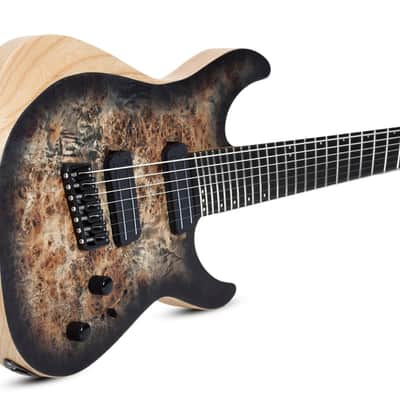 Schecter Reaper-7 Multiscale LH - Satin Charcoal Burst (1515) image 9