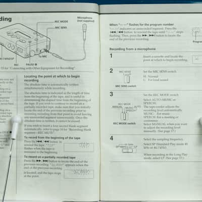 Original Sony TCD-D8 DAT Walkman User Manual Instructions image 2