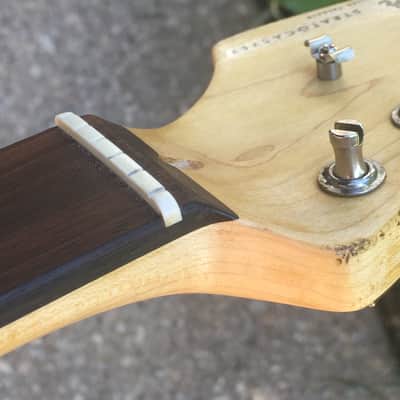 Lefty USA Made Musikraft Custom Aged Relic Strat Guitar Neck Amber Satin Fully Loaded Tuners image 17