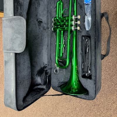 Used Henlucky HTR-6337GR Trumpet Green w/ Lightweight Case Local Pickup Item SOLD AS-IS image 1
