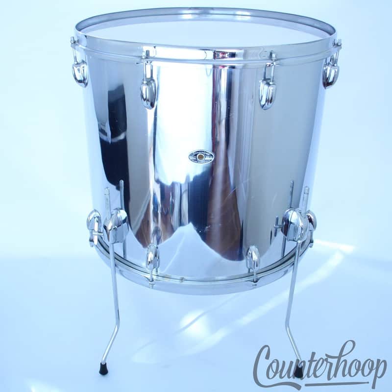 *Slingerland 20x18"Floor Tom Drum/Bass COW Chrome Over Wood Vintage 70s 3Ply USA image 1