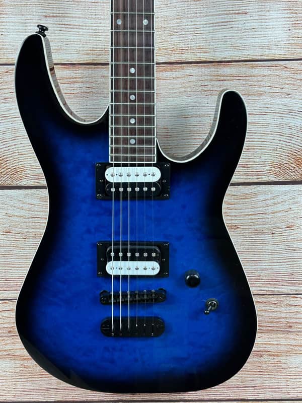 Dean MDX X Quilt Maple Electric Guitar Transparent Blue Burst - copy image 1