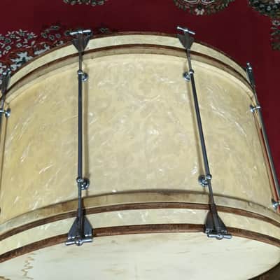 Vintage Frank Wolf 26″x14″ Bass Drum With In WMP – 1930s image 8