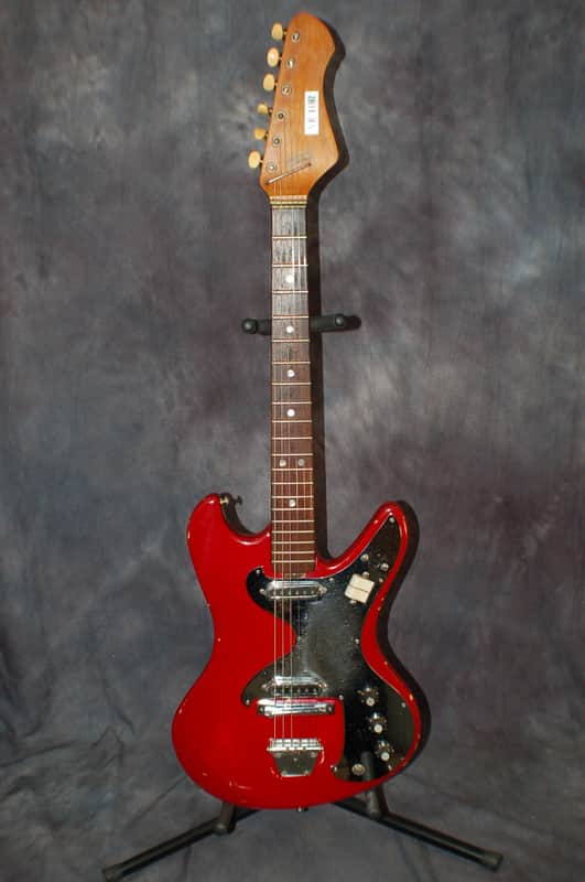 1960's Victor Model EG-35 Dual Pickup Mirror'd Pickguard Pro Setup RED image 1