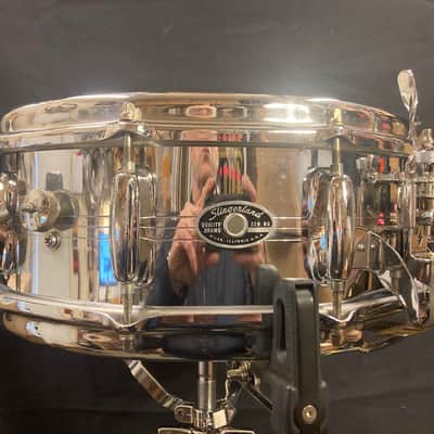 Slingerland - 5x14" Radio King 10-Lug Snare Drum. 1968–1972 - Chrome over Brass image 4