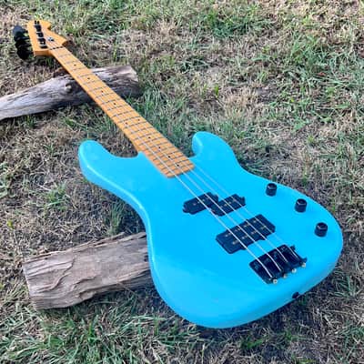 Vintage Chandler Precision Bass Guitar Parts P-Bass Plus 1980’s Project Daphne Blue image 8