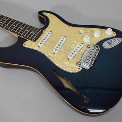 2010 G&L USA Legacy Semi-Hollow Flametop In Blueburst w/OHSC image 7