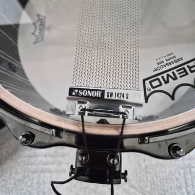 Sonor sq2 6x14"snare Heavy beach wood black sparkle lacquer - Black sparkle image 11