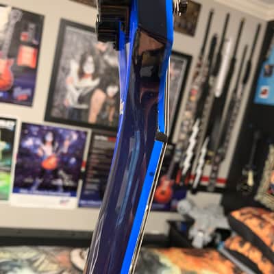 STINGER 🐈🕷️! 2015 Gibson Custom Shop Les Paul Custom Quilt Top M2M Made To Measure Blue Widow Burst Trans Aqua Black Fretboard Bare Knuckel Juggernaut Blackout Special Order Figured F Q 5A 7A Abalone Inlay Blueberry Cobalt image 17