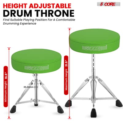 5 Core Drum Throne 3" Padded Drum Seat Height Adjustable Drumming Chair for Practice and Performance image 4
