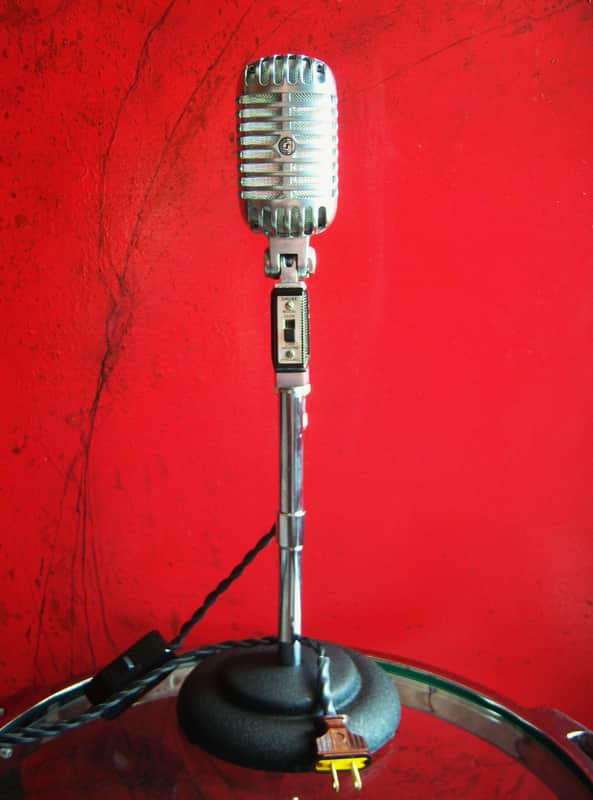 Vintage 1960's Shure 55SW Unidyne dynamic Microphone LED lamp mod Elvis 55S 55 556S image 1