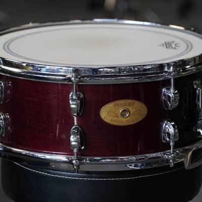 Premier Artist Maple 14"x5.5" Snare Drum in "Red Stain" image 1