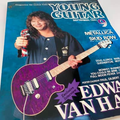 YOUNG GUITAR September 1991 (Japanese Magazine) ★ Edward Van Halen [with Purple Ernie Ball Music Man EVH Prototype] image 3
