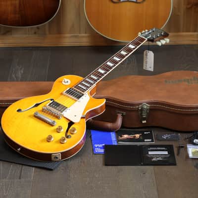 Minty! 2015 Gibson Memphis ES Les Paul Semi-Hollow Electric Guitar Figured Lemonburst + COA OSHC image 1