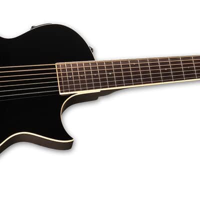 ESP LTD TL-7 Black Thinline 7-String Acoustic-Electric Guitar - New image 3