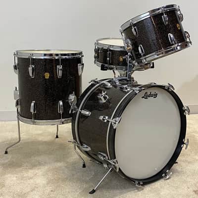 Ludwig 12x18"/8x12"/14x14"Jazzette w/ 5x14" Jazz Fest - Finest known. VIDEO. Rare Black Galaxy image 3