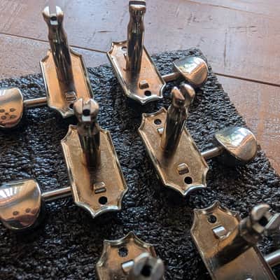 Unbranded Kluson Style No Line 3+3 Tuning Pegs With Bushing And Screws Nickel image 9