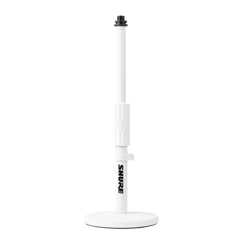 SHURE by Gator Round Base Desktop Mic Stand with Standard Height-Adjustable Twist Clutch and 6" Base, White (SH-DESKTOP1-W) image 1