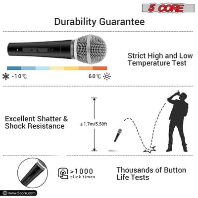 5Core XLR Microphone Dynamic Mic Karaoke Singing Studio Microfono Handheld Mics-ND 58 2PCS image 4