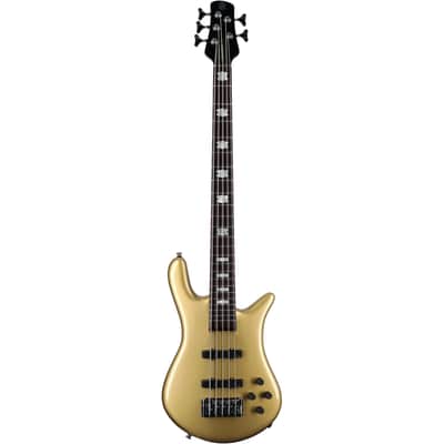 Spector Euro 5 Classic Electric Bass, 5-String (with Gig Bag), Metallic Gold Gloss image 2