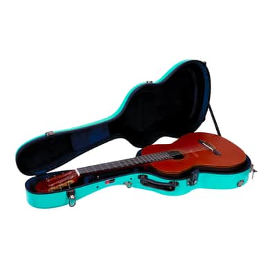 Crossrock Lightweight Deluxe Fiberglass Case with TSA Lock for 4/4 Classical Guitar-Mint Blue image 3