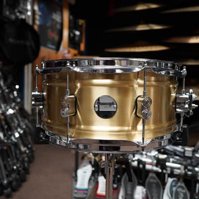 PDP Concept Series 6.5 x 14" Natural Satin Brass Shell Snare Drum (1.2mm Shell) image 1