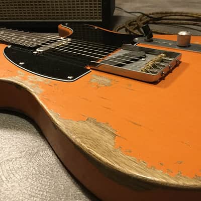 USA Relic Tele Style Electric Guitar Road Worn Orange by Nate's Relic Guitars image 5