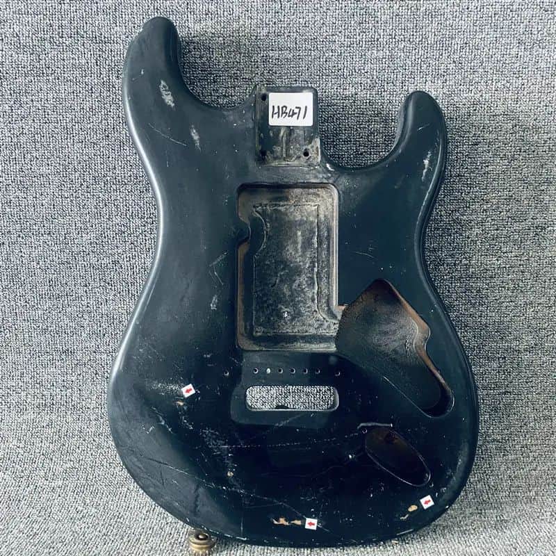 Black Guitar Strat Style Basswood Body image 1