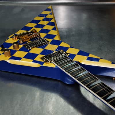 Robin Wedge 1987 Custom.  One of a kind.  Blue Yellow Checkerboard finish. Plays great. Rare. Cool+ image 8