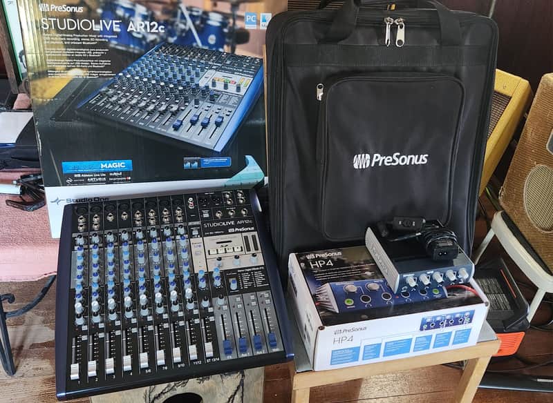 PreSonus StudioLive AR12c 14-Input Mixer / Digital Recorder / with PreSonus Headphone bank and padded caseAudio Interface 2020 - Present - Gray / Blue image 1