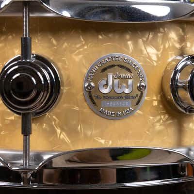 2000s DW 5x14 Collectors White Marine Pearl Snare Drum image 11
