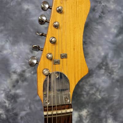 Vintage RARE 1966 Japan Pleasant SE 218 Shinko Gakki Made Electric Guitar Faded White Pro Setup New Strings Gigbag image 8
