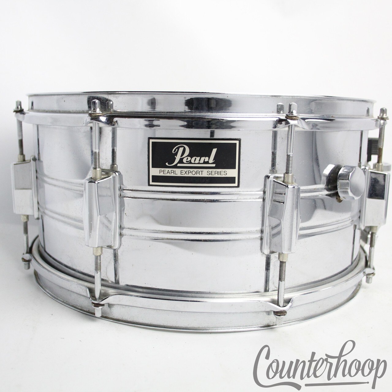 Pearl Export 14x6.5"Snare Drum Steel 8-Lug Chrome Vintage 80s Chrome Complete* — main photograph