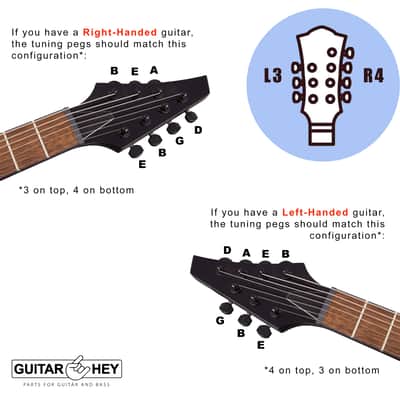 NEW Grover 502CK LOCKING 7-String Tuners L3+R4 Modern Gibson Les Paul 3x4 CHROME image 5