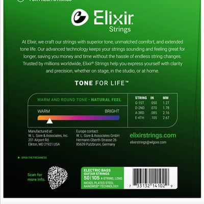 Elixir 14102 Bass Nanoweb Medium 50-105 image 2