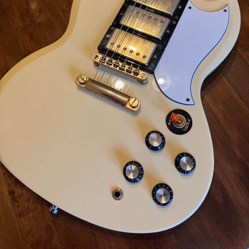 1999 – 2012 Epiphone G-400 Les Paul (SG) Custom Antique Ivory