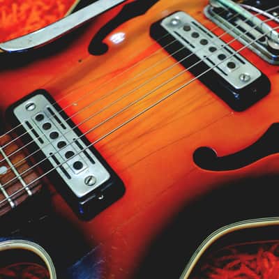 Truetone 5DC9863 (Teisco Kawai EP-8T) 60's - Hollowbody Electric Guitar Redburst image 3