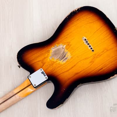 2023 Fender Custom Shop 1952 Telecaster Heavy Relic Big U Two-Tone Sunburst w/ Case, CoA image 12