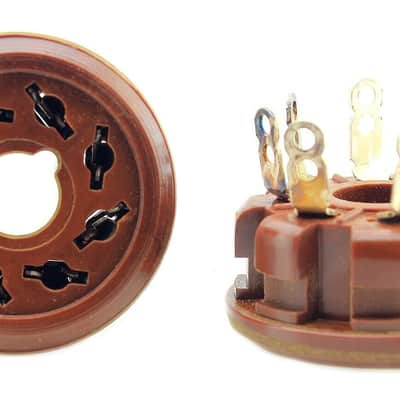 2 pcs. VINTAGE 8-pin OCTAL BAKELITE NOS MILITARY GRADE TUBE SOCKETS KT88 EL34 6L6 5U4G image 1