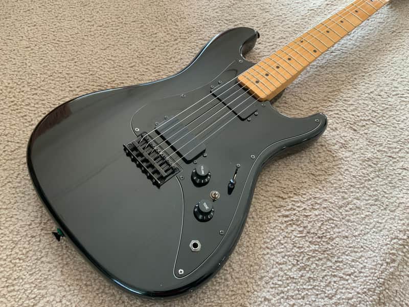 F-Style Bullet H-2 Fender Copy 1980s Metallic Black with Black Hardware image 1