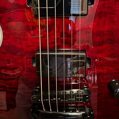 ESP LTD EC-1000QM Electric Guitar - See Thru Black Cherry REPAIRED NECK DAMAGED FRONT HEADSTOCK image 2