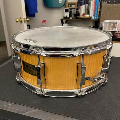 Pork Pie 6x14 10-Lug Snare (2008) Natural Curly Maple image 4