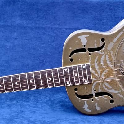 National Reso-Phonic Weathered Steel Style O 14 Fret 2023, Slotted Maple Headstock image 4