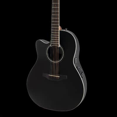 Ovation CS24L-5G Celebrity Series Traditional Left-Handed Mid-Depth Acoustic-Electric Guitar Black image 3