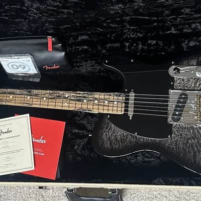 Fender American QMT Telecaster with Pale Moon Ebony Fretboard 2020 - Transparent Black image 1